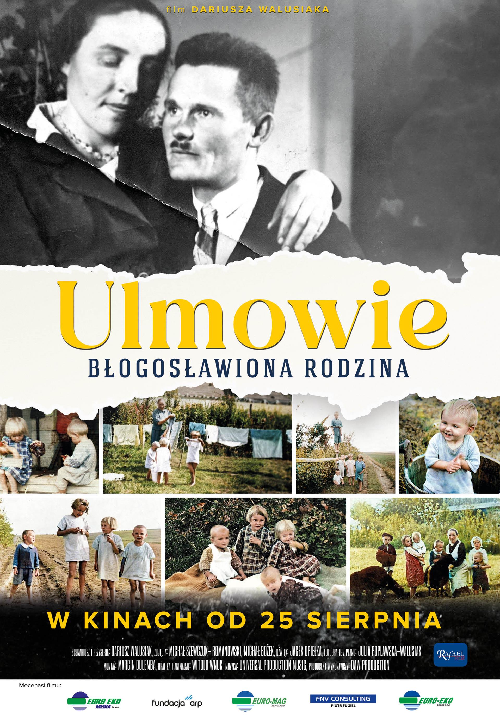 Plakat Ulmowie. Błogosławiona rodzina ze strony dystrybutora: https://rafaelfilm.pl/ulmowie-blogoslawiona-rodzina/